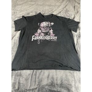 Franken Berry Tee Monster Cereal T-Shirt Size Mens XL Black‎